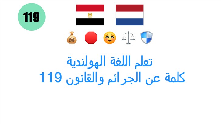 تعلم اللغة الهولندية: 119 كلمة عن الجرائم والقانون